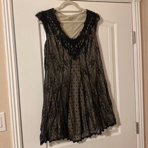 XL black lace lined babydoll dress